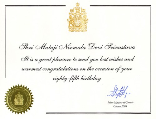 one of many letters of congratulations